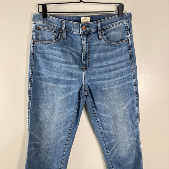 J.Crew Women's Vintage Straight Ankle Stretch Raw Hem High Rise Jeans Sz 32 - Picture 2 of 9